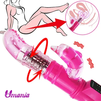 5-tilstand Rotation + 12-tilstand Dolphin Vibratorer Dual Klitoris Stimulator G spot Vibrator Voksen Sex Legetøj til kvinder