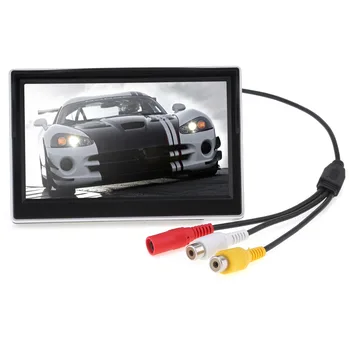 5 Tommer TFT LCD Auto Bil Skærm 800*480 16:9 2ch Video Input Parkering Ede Overvåge For Rear View Backup Omvendt Kamera DVD