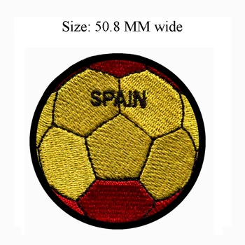 50,8 MM bred Spanien flag plaster på fodbold fodbold forsendelse til for badges/patch til tøj/applique broderi
