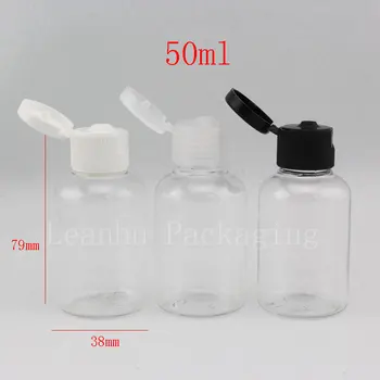 50 ml gennemsigtig flaske butterfly flip låg flaske flydende medicin flaske ,50cc kosmetiske lotion PET-flasker beholder med låg