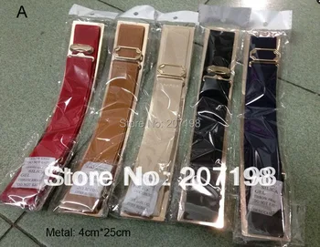 (50 peices/masse) kvinders metal belagt metallisk guld spejl elastisk bælte, kunde speciel ordre