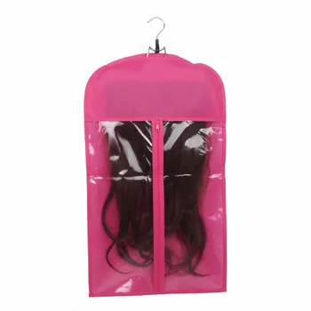 50 stk Pink Sort Hair Extension Transportøren Opbevaring Hair Extension Passer Tilfælde Taske og Bøjle Paryk Står med Logo Skræddersyet