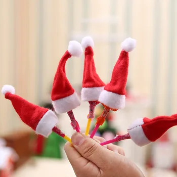 50 Stykker Nye Mini Søde Santa Claus Hatte Jul Slik Slikkepinde Lille Hat enfeites de natal Jul