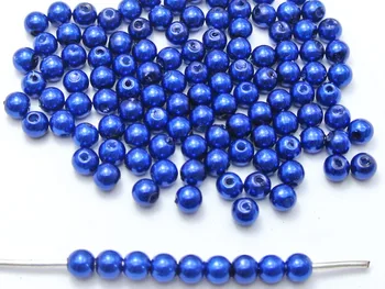 500 Stk 6mm Plast Imiteret Perle Runde Perler Navy Blå, Imiteret Perle