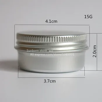 500 x 15g kosmetiske aluminium jar 15 ml metal, tin for fløde emballage, container