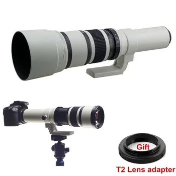 500mm f/6.3 Telefoto Fast Prime Linse + Gratis T2 Mount Adapter til Canon, Nikon, Sony, Olympus, Pentax DSLR Kamera