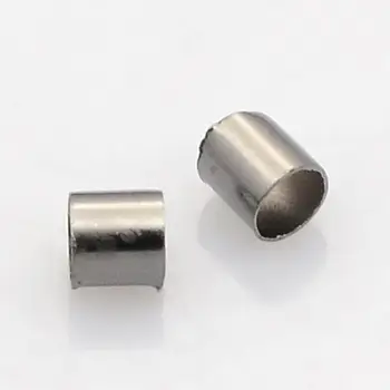 500pcs/10g Kolonne Sort Messing Crimp Beads 3x3mm ,Cadmium Fri & Nikkel Fri og Bly Fri, Hul: 2,5 mm,