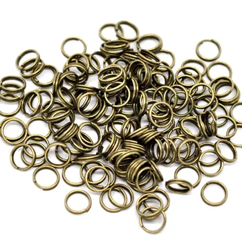 500Pcs Bronze Tone Runde Alloy Double Loops Split Ringe, Smykker DIY Resultater 8x0.6mm