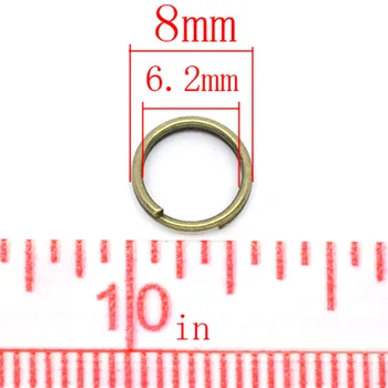500Pcs Bronze Tone Runde Alloy Double Loops Split Ringe, Smykker DIY Resultater 8x0.6mm
