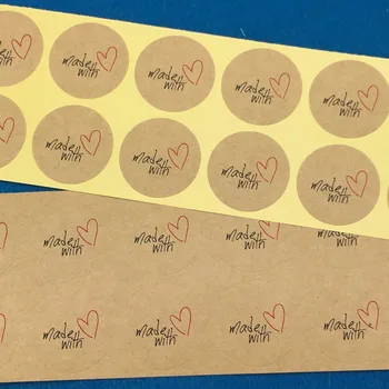 500pcs Bryllup Gave Emballage, Etiketter, 3cm Runde Kraft klistermærker Etiketter Kærlighed Klistermærker Forsegling Etiketter Til Kage/Gaver/Slik/Tasker