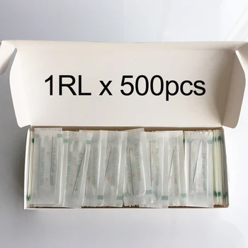 500pcs/max 0.35*50mm 1R Runde Nåle For Permanent Makeup Øjenbryn, Læbe 3D-Broderi Tatoveringer pen Maskine 1RL Microblading