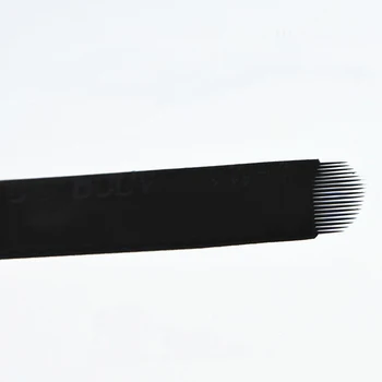 500pcs Tebore Micropigment Lamina U Flex-0.20 mm 18 U-Form Microblading Tatoveringer Øjenbryn Nål Vinger 3D-Broderi i Sort