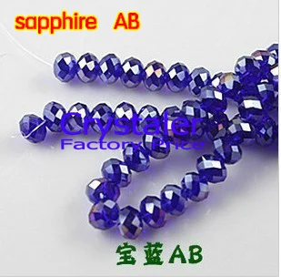 5040 AAA bedste Kvalitet safir AB farve løs Crystal Rondelle perler.Gratis Forsendelse! 2mm 3mm 4mm,6mm,8mm 10mm,12mm