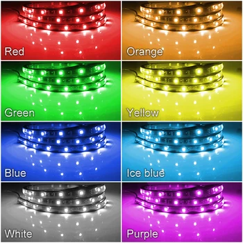 5050 LED Lyd Kontrol RGB Strip Flash Tube Light Kit Under Bil Glød Undervognen System Trådløse Fjernbetjening Vandtæt 2x60+2x90/2x120