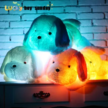 50cm 80cm Dog PlushToy Søde Lys Hvalp Pude Blinkende LED-Lys-Toy, der Gløder I Mørke Kids Legetøj Gave til Børn