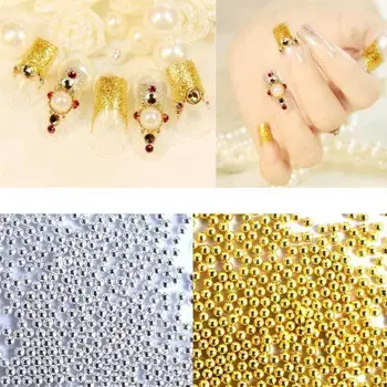 50g Mentale Negle Perler, Guld, Sølv Kaviar Mikro-Perler, Fisk, Æg Manicure Bold 3D Nail Art Dekoration 2JY10