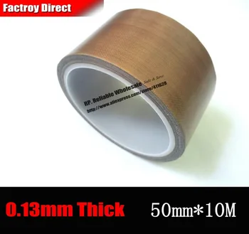 (50mm*10 meter *0,13 mm) PTFE Hi-temp Modstå Teflon Tape Isolering Puder Pakning Pakning