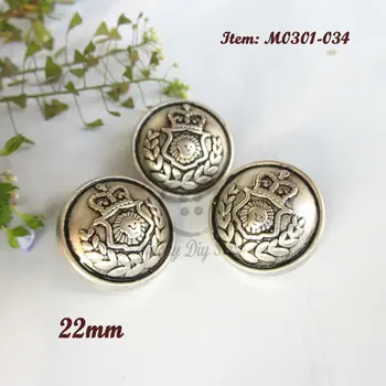50stk 22mm antik sølv Metal coat knapper dedikeret til mænd, der passer uld frakke knapper skaft stedet engros