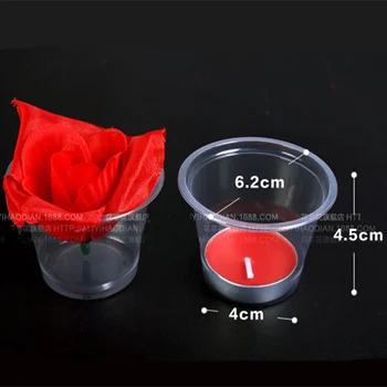 50stk! Disponibel Fortykkelse plast romantisk Vindtæt blomster, Stearinlys Cup til Bryllup Valentine ' s Day, part dekoration