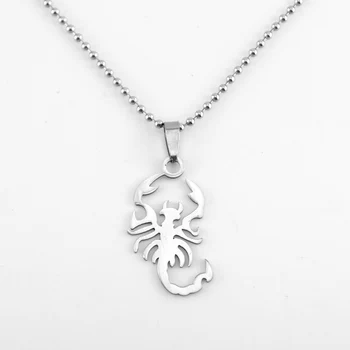 50stk DIY smykker skorpionen Scorpio halskæde Vedhæng, charms spejl dobbelt sider poleret rustfrit stål vedhæng engrospris