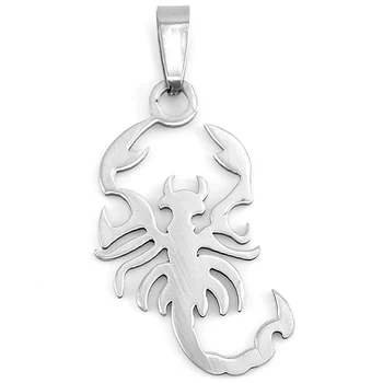 50stk DIY smykker skorpionen Scorpio halskæde Vedhæng, charms spejl dobbelt sider poleret rustfrit stål vedhæng engrospris
