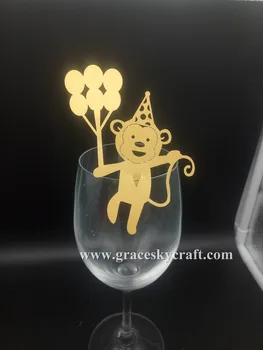 50stk Gratis Fragt Nye abe design-laser Cut Sted, navn, Plads Invitation Cup-Kort til Baby Shower, Fødselsdag part forsyninger