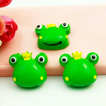 50stk/Masse 23x25mm Søde Frog Prince Harpiks Cabochonslebet Flatbacks DIY Fladskærms Tilbage til Hår Bue Center Drenge Udsmykning, Dekoration