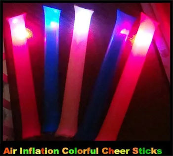 50STK/MASSE Blinkende LED oppustelige Hepper pinde lys lang ballon Cheers Bar til Koncert /Fodbold Fans Cheerleading Rekvisitter
