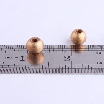 50stk/masse runde form guld farve træ Dekorative Perler for Tøj Dekoration til Kæde