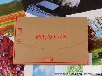 50stk/parti 3 Farver, Vintage 350g Blank Kraftpapir DIY Multifunktions-Konvolut postkort box Pakke papir engros