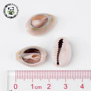 50stk Spiral Shell Perler til gør det selv Smykker at Gøre Farvet Cowrie Skaller, Muslingeskal, Størrelse: ca 18~20mm lang,13~14mm bred,6~8mm tyk