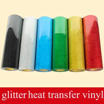 50x100cm Glitter Heat Transfer Vinyl Film Heat Tryk Skåret af Cutting Plotter DIY-T-shirt