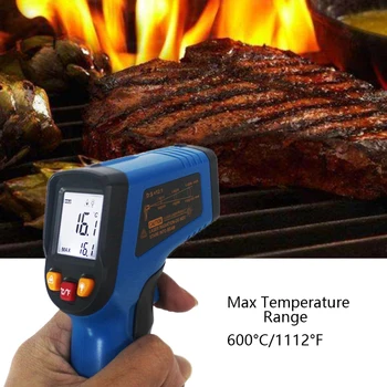 -50~600C -50~400C Håndholdte Ikke-kontakt IR Infrarød Termometer Digital LCD-Laser Pyrometer Temperatur Måleren med Baggrundslys