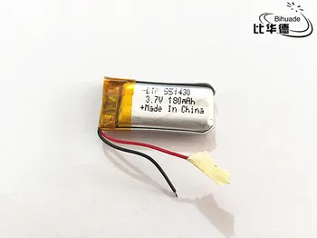 551430 501430 3,7 v 180mah li-ion-batteri LiPo Genopladeligt Batteri ion celler For Mp3-Mp4 Mp5 DIY-PAD E-bog-bluetooth headset