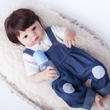 55cm Fuld Silikone Reborn Baby Dukke Dreng Legetøj Som Fast Vinyl Nyfødte Babyer Bebe Reborn Dukke Med Magnet Munden Piger Doll