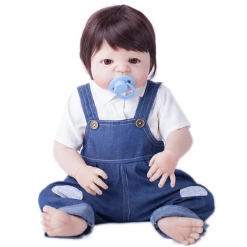 55cm Fuld Silikone Reborn Baby Dukke Dreng Legetøj Som Fast Vinyl Nyfødte Babyer Bebe Reborn Dukke Med Magnet Munden Piger Doll