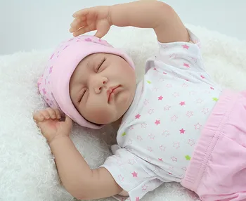 55cm silikone reborn babyer dukker lukkede øjne sovende nyfødt baby naturtro bedste baby doll legetøj gaver