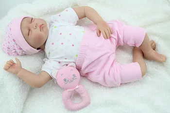 55cm silikone reborn babyer dukker lukkede øjne sovende nyfødt baby naturtro bedste baby doll legetøj gaver