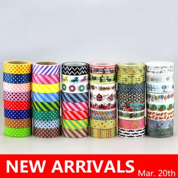 586 Mønstre Hot 30stk/Masse Tape blomster chevrons Print Deco-DIY Selvklæbende Tape,Japansk Washi Tape Papir 10m Engros
