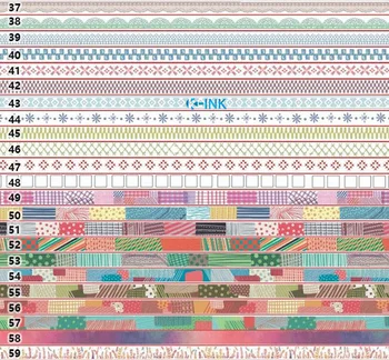 59 Farver DIY-Stribe / Grid / Lace Dekorative Bånd , Slank Washi Bånd som Scrapbooking Tape for maskering (NR.1-NR.26)