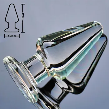 59mm stor størrelse pyrex glas butt plug anal dildo stor krystal falske penis perle voksne kvindelige onani sex legetøj til kvinder, mænd, homoseksuelle