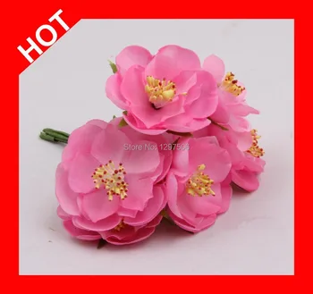 5CM stort silke roser, kunstige stof camellia med wire stamceller,diy ordninger buket tilbehør,håndled corsage, garland hår