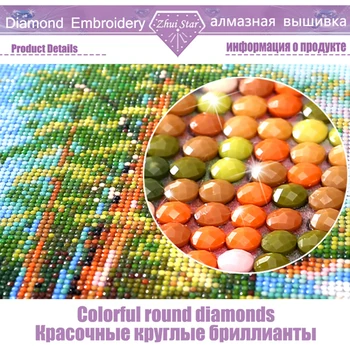 5D Diy Runde Diamant broderi Magnolia 5pcs Multi-billede Kombination diamant maleri Cross Stitch Rhinestone udsmykning
