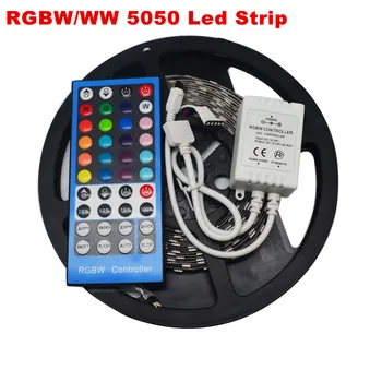 5M 300Leds Fleksibel RGBW 5050 SMD LED Strip Vandtæt/Ikke-vandtæt DC12V led-Lys+RGBW 40key IR Fjernbetjening