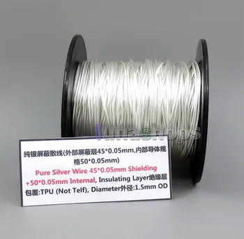 5m 99.9% Ren Sølv Afskærmning Signal 45*0,05 mm-Afskærmning+50*0,05 mm TPU Wire Dia:1,5 mm For DIY LN005932