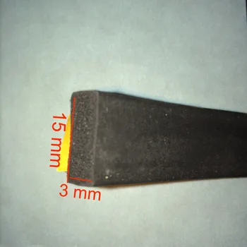 5m x 15mm x 3 mm selvklæbende gummi skum svamp seal-strip til kabinet