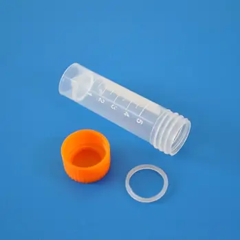 5ml Plast Frosne Reagensglas Tomme Hætteglas Skrue Tætning Cap Emballage Beholder med Silikone Pakning LX1284
