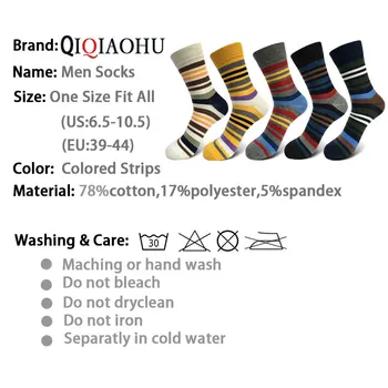5pairs/set mænds farvekombinationer striber sokker casual bomuld kromatisk sox fashion designer stil kjole business crew sokker