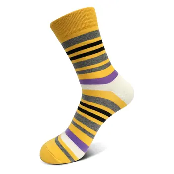 5pairs/set mænds farvekombinationer striber sokker casual bomuld kromatisk sox fashion designer stil kjole business crew sokker