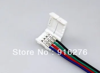 5PC 4 pin 10mm RGB led Stik Adapter med dobbelt solderless Klip wire Kabel